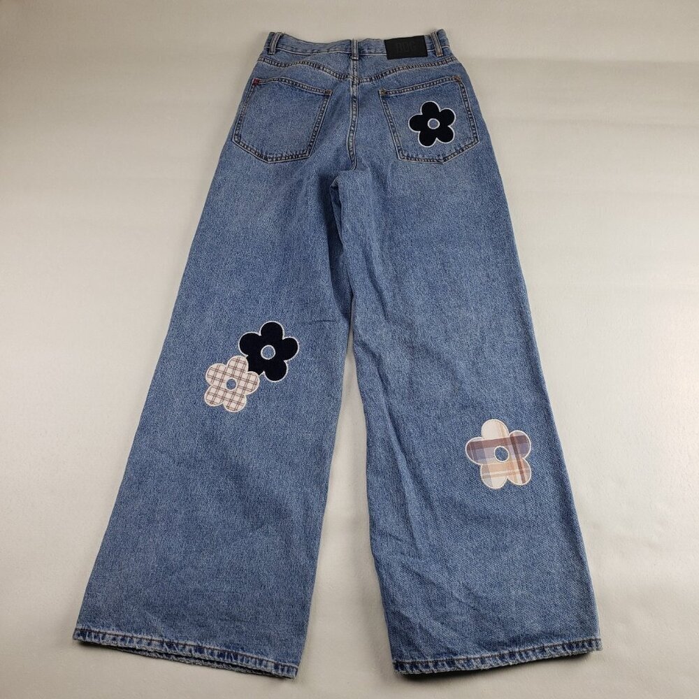 BDG Wide Leg Skater Jean Womens 27 Blue Urban Outfitters Baggy Daisy Distressed - Picture 7 of 15